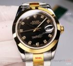 Swiss Quality Rolex Two Tone Datejust II Citizen Men Watch with Black Diamonds